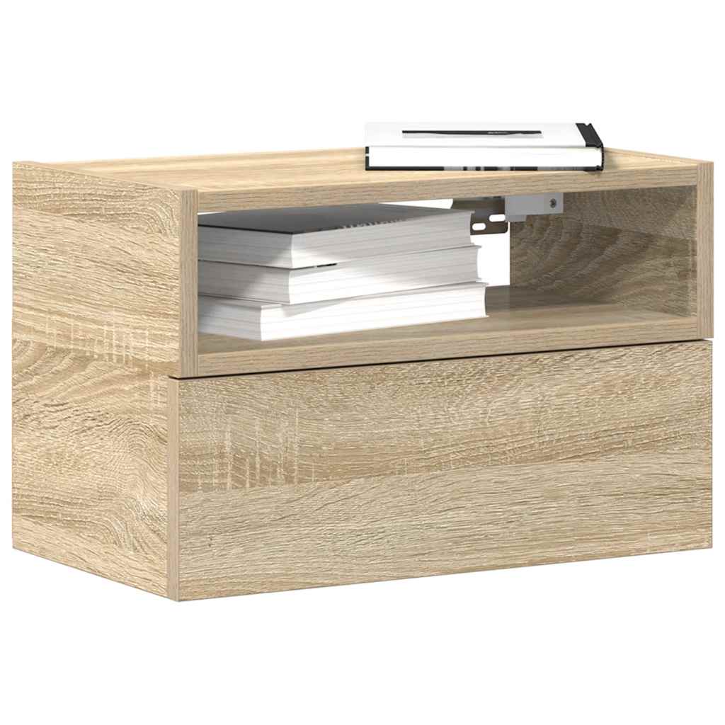 vidaXL Wisząca szafka nocna, dąb sonoma, 45x26x28,5 cm