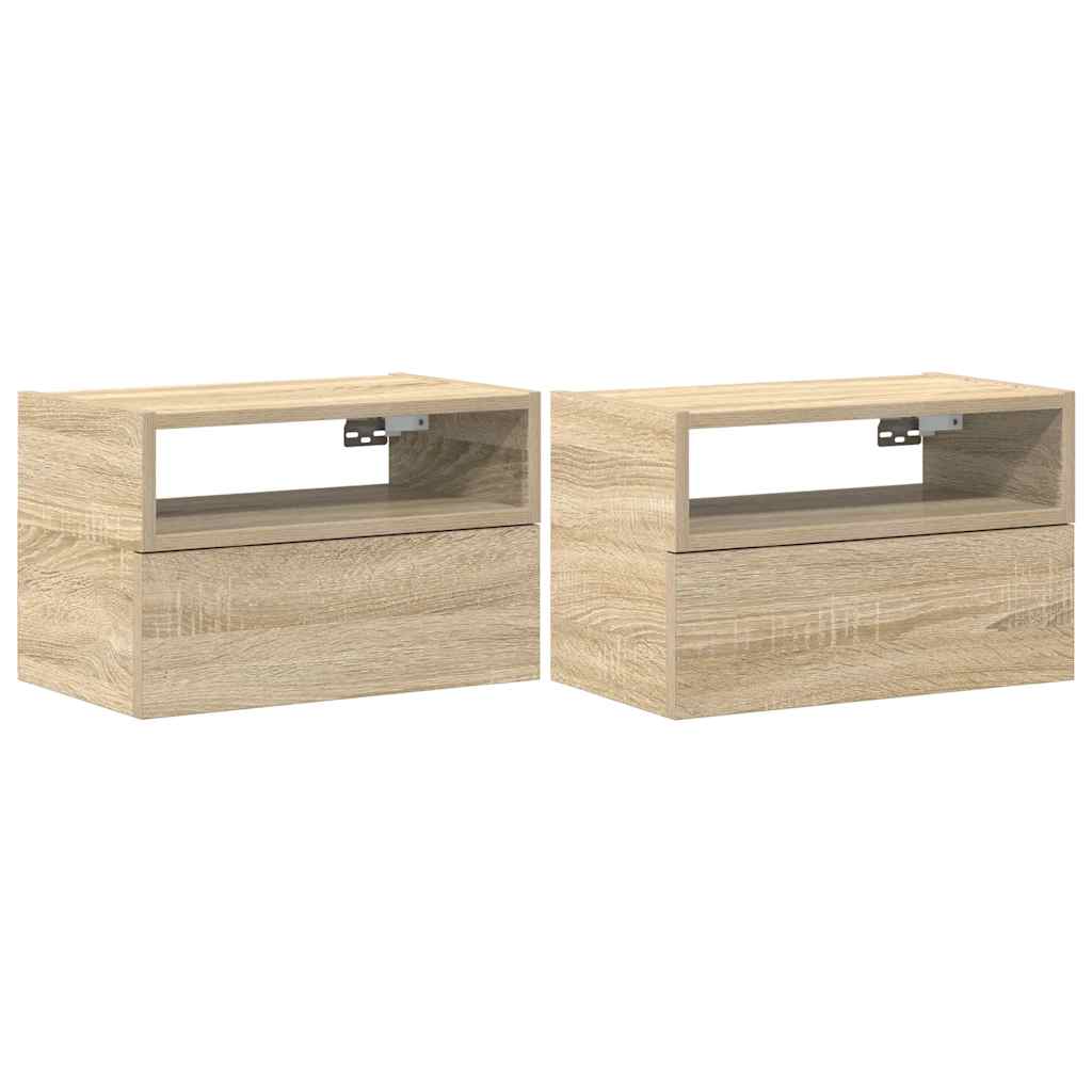 vidaXL Wiszące szafki nocne, 2 szt., dąb sonoma, 45x26x28,5 cm