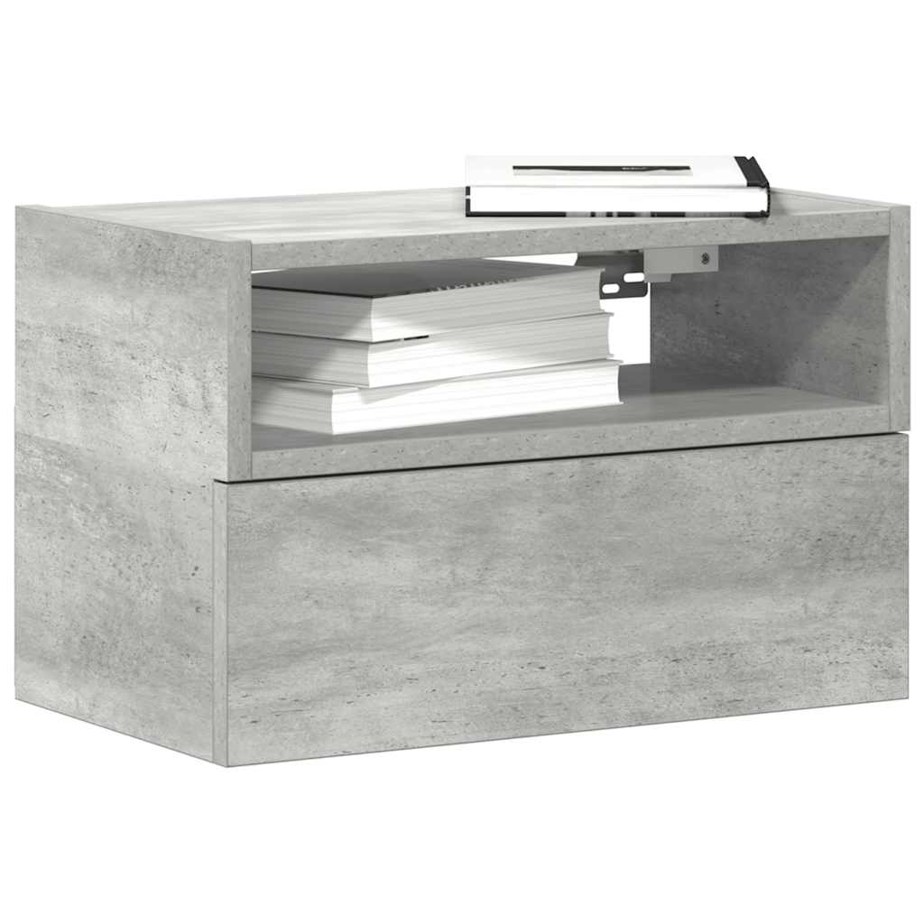 vidaXL Wisząca szafka nocna, szarość betonu, 45x26x28,5 cm