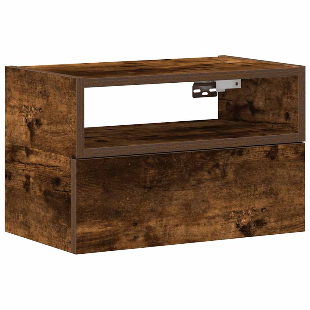 vidaXL Wisząca szafka nocna, przydymiony dąb, 45x26x28,5 cm