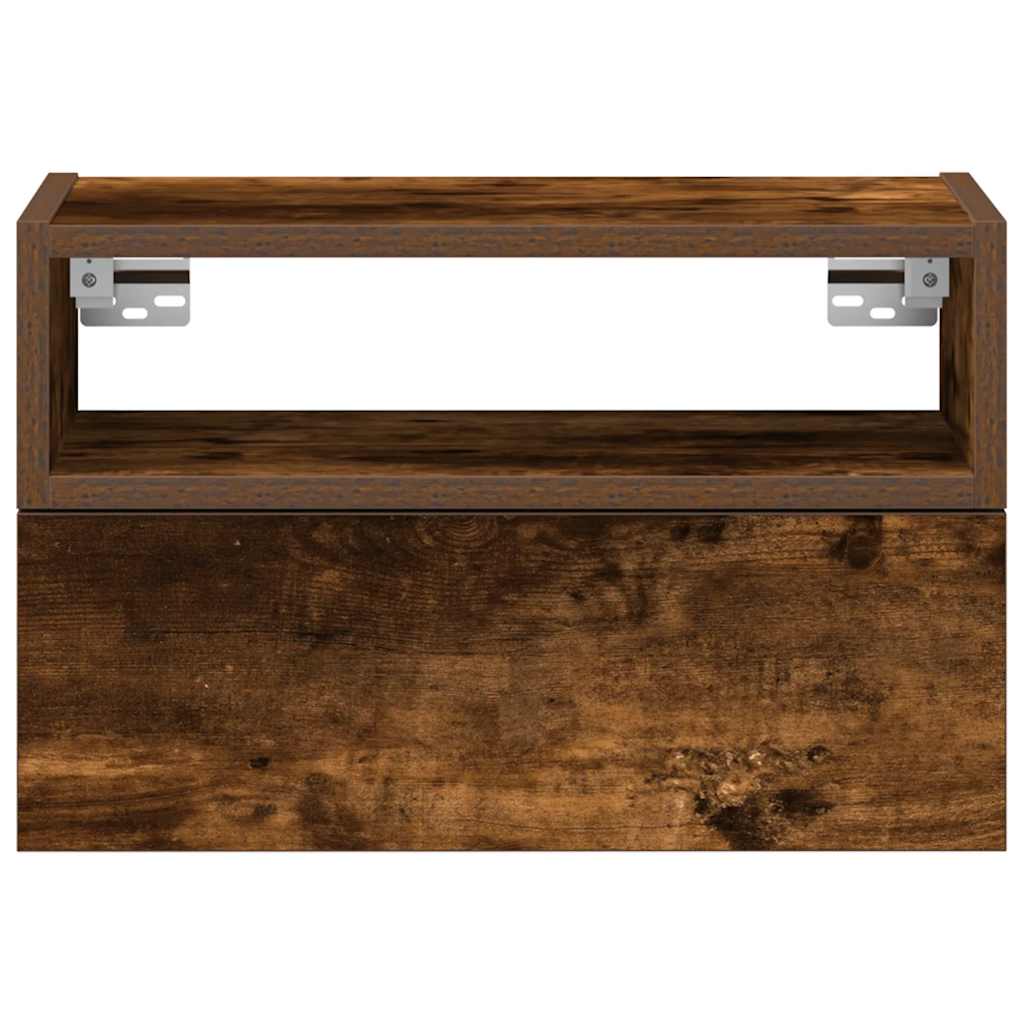 vidaXL Wiszące szafki nocne, 2 szt., przydymiony dąb, 45x26x28,5 cm
