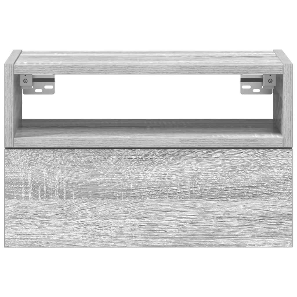 vidaXL Wiszące szafki nocne, 2 szt., szary dąb sonoma, 45x26x28,5 cm