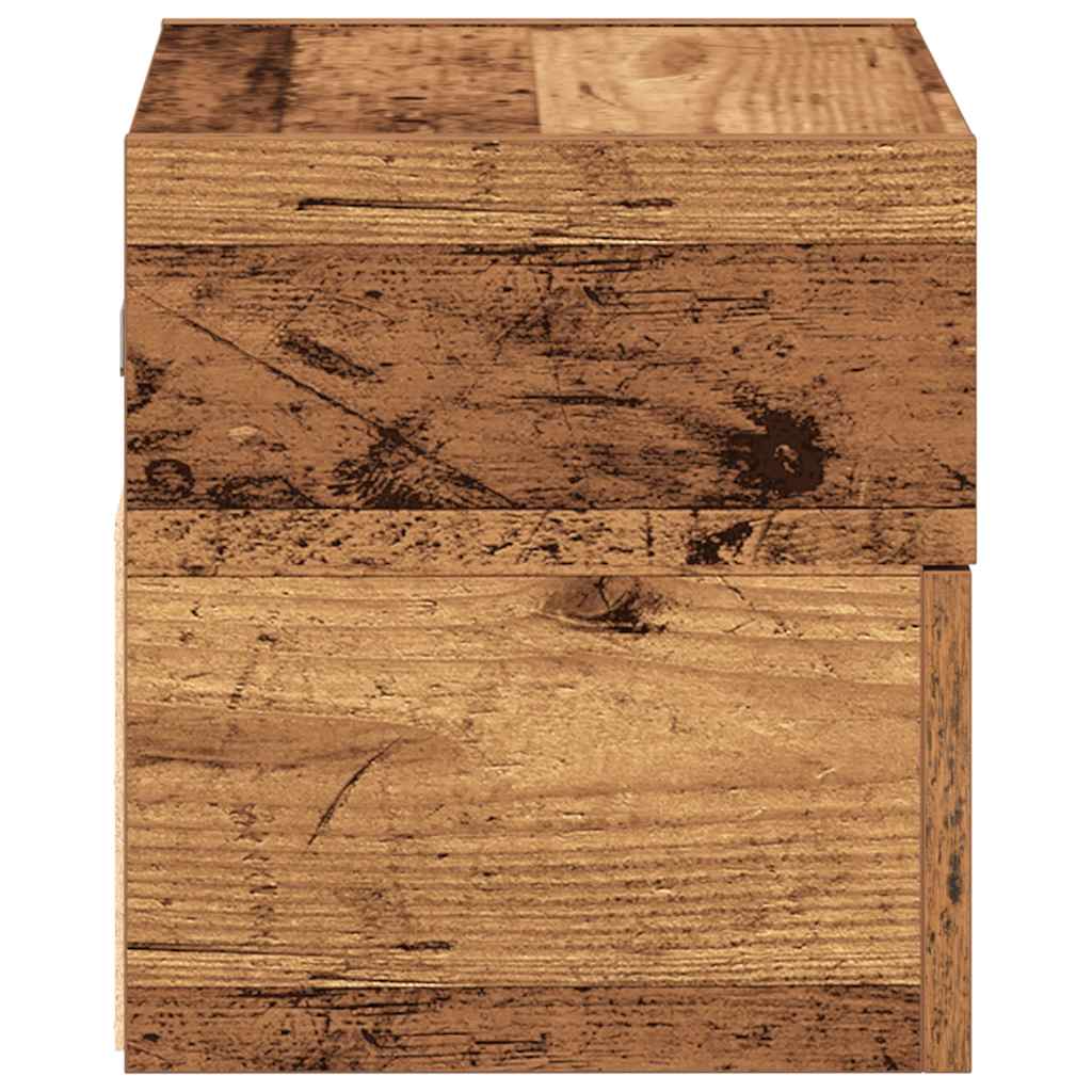 vidaXL Wisząca szafka nocna, stare drewno, 45x26x28,5 cm