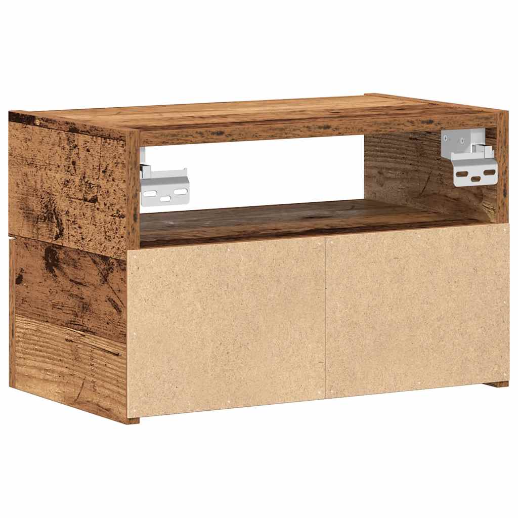 vidaXL Wisząca szafka nocna, stare drewno, 45x26x28,5 cm