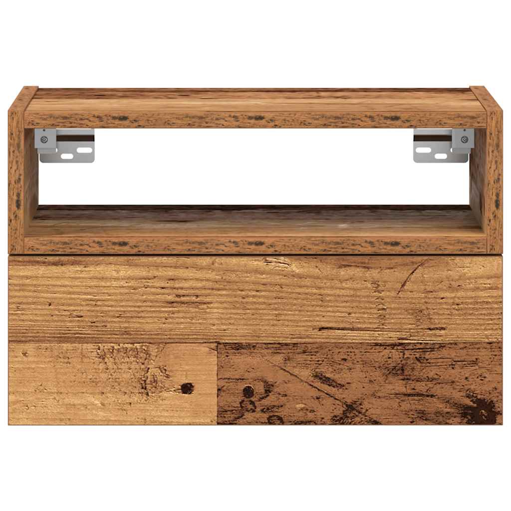 vidaXL Wiszące szafki nocne, 2 szt., stare drewno, 45x26x28,5 cm