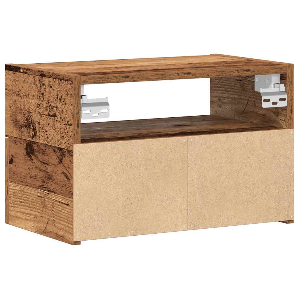 vidaXL Wiszące szafki nocne, 2 szt., stare drewno, 45x26x28,5 cm