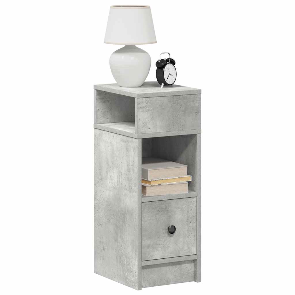 vidaXL Szafka nocna z szufladą, szarość betonu, 25x31x66 cm