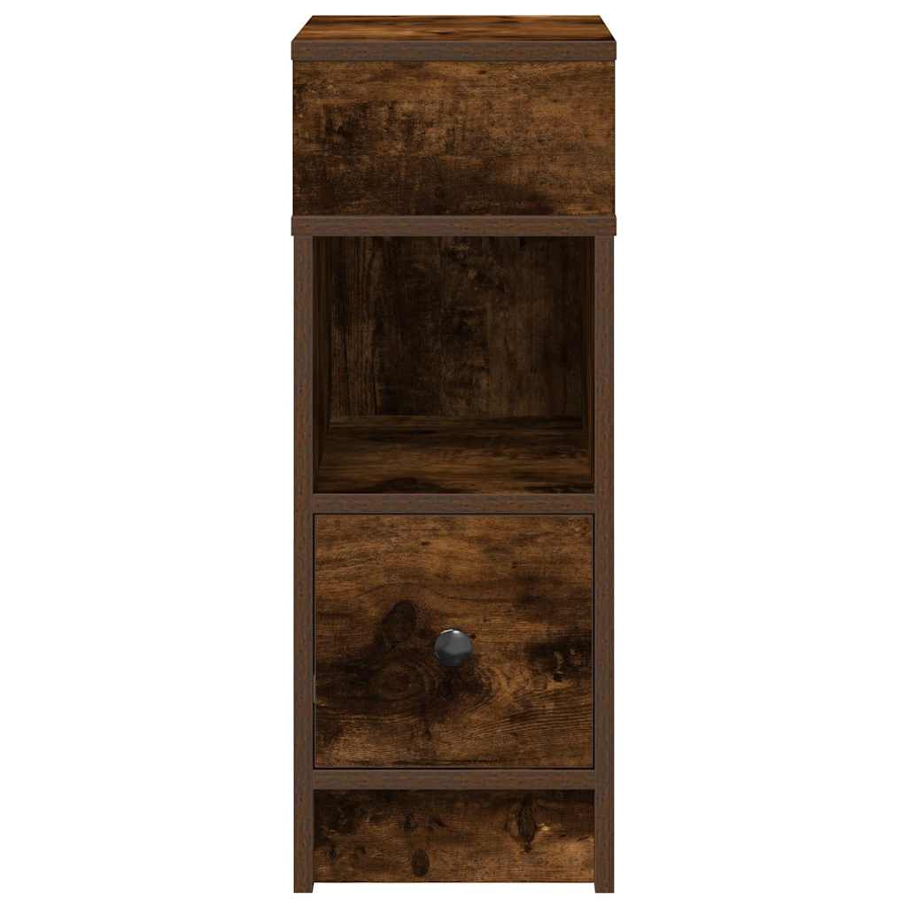 vidaXL Szafki nocne 2 szt. z szufladą, dąb wędzony, 25x31x66 cm