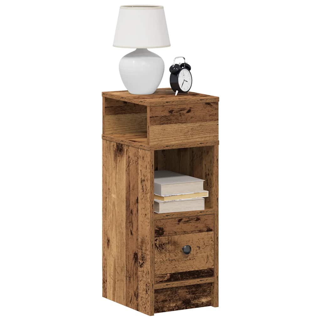 vidaXL Szafka nocna z szufladą Stare drewno 25x31x66 cm