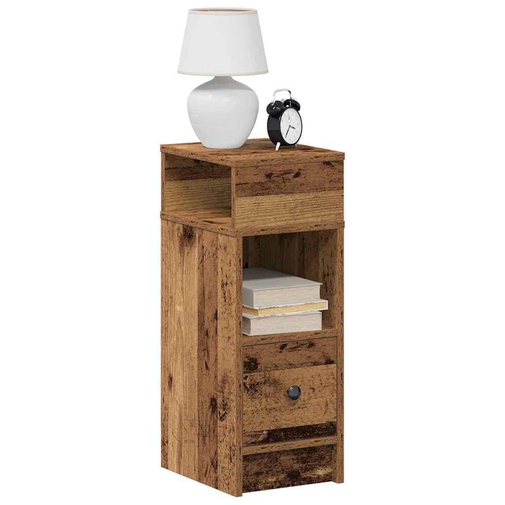 vidaXL Szafki nocne 2 szt. z szufladą Stare drewno 25x31x66 cm