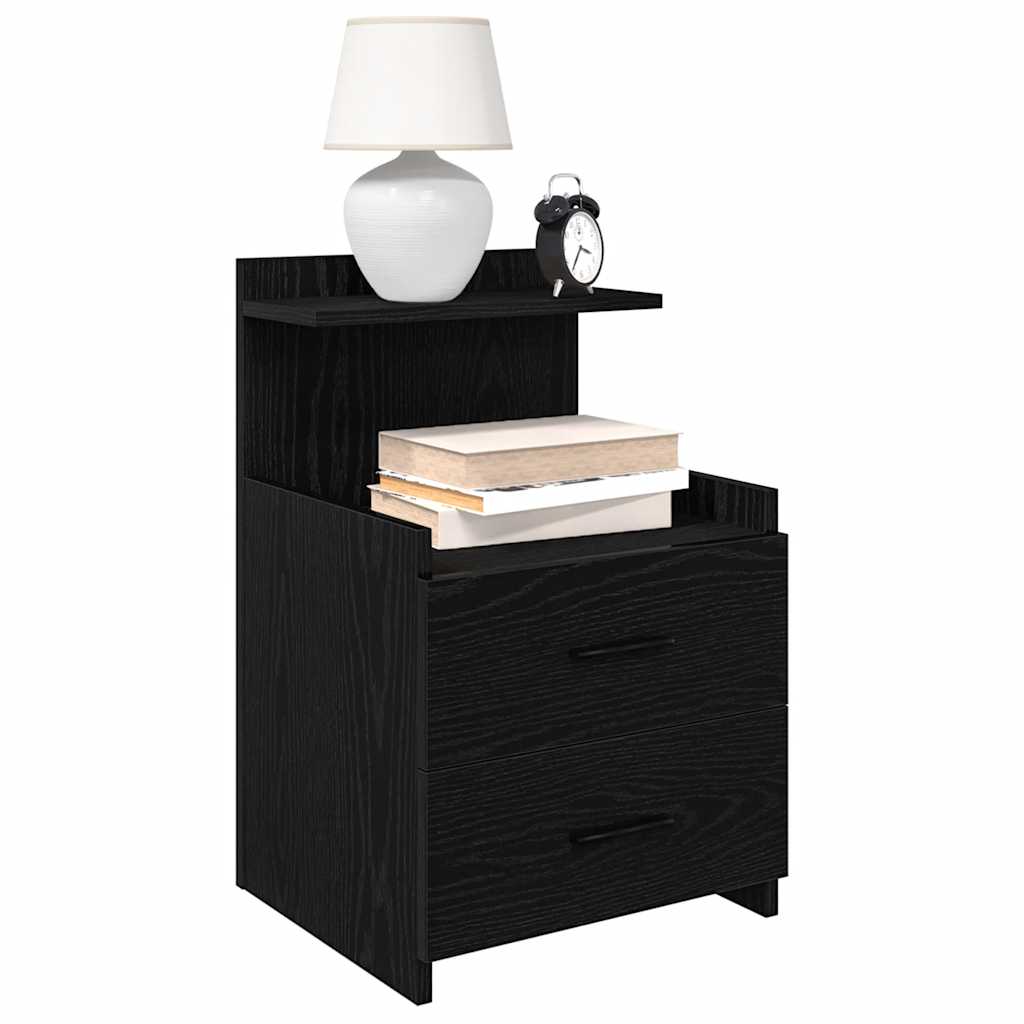 vidaXL Szafka nocna z 2 szufladami Czarna 40x36,5x62 cm