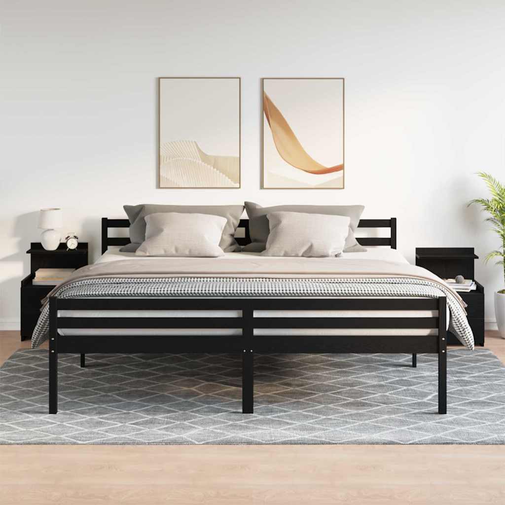 vidaXL Szafki nocne 2 szt. z 2 szufladami czarne 40x36,5x62 cm