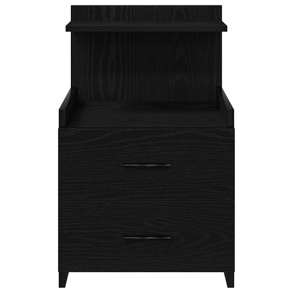 vidaXL Szafki nocne 2 szt. z 2 szufladami czarne 40x36,5x62 cm