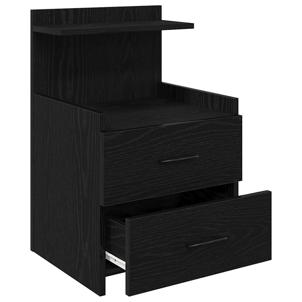 vidaXL Szafki nocne 2 szt. z 2 szufladami czarne 40x36,5x62 cm