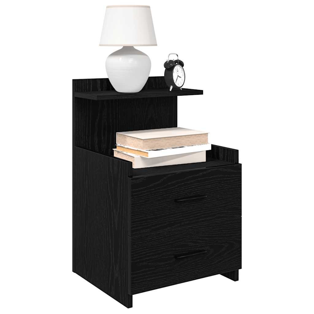vidaXL Szafki nocne 2 szt. z 2 szufladami czarne 40x36,5x62 cm
