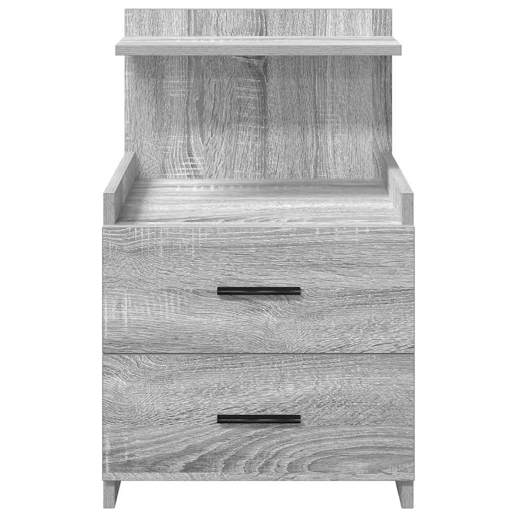 vidaXL Szafki nocne 2 szt. z 2 szufladami Szary Sonoma 40x36,5x62 cm