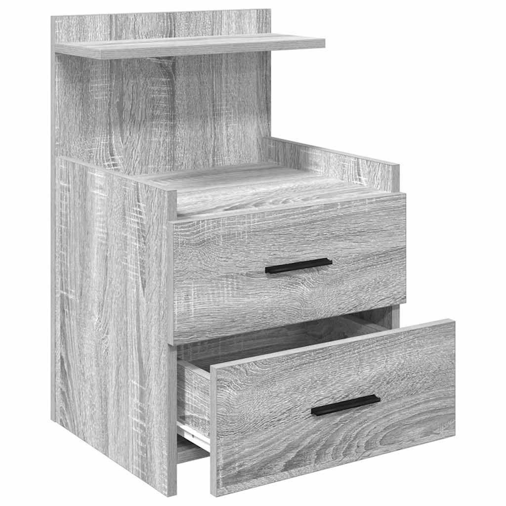vidaXL Szafki nocne 2 szt. z 2 szufladami Szary Sonoma 40x36,5x62 cm