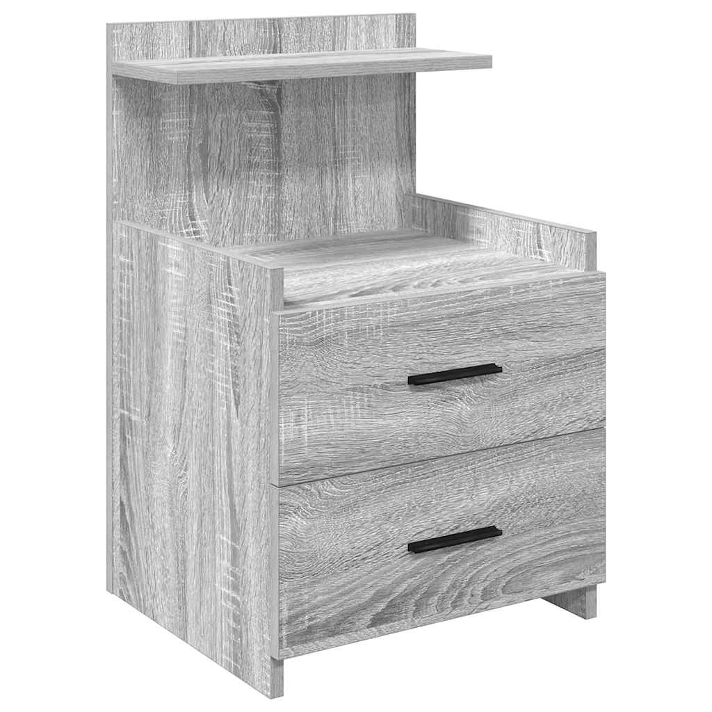 vidaXL Szafki nocne 2 szt. z 2 szufladami Szary Sonoma 40x36,5x62 cm