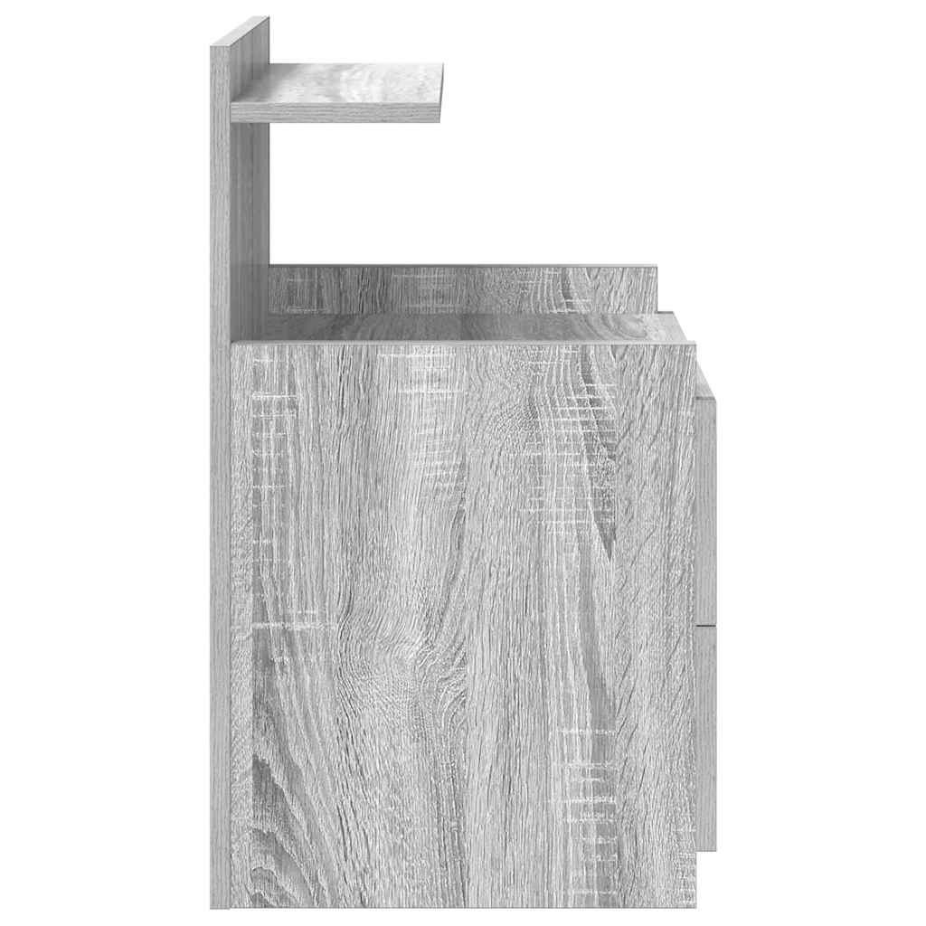 vidaXL Szafki nocne 2 szt. z 2 szufladami Szary Sonoma 40x36,5x62 cm