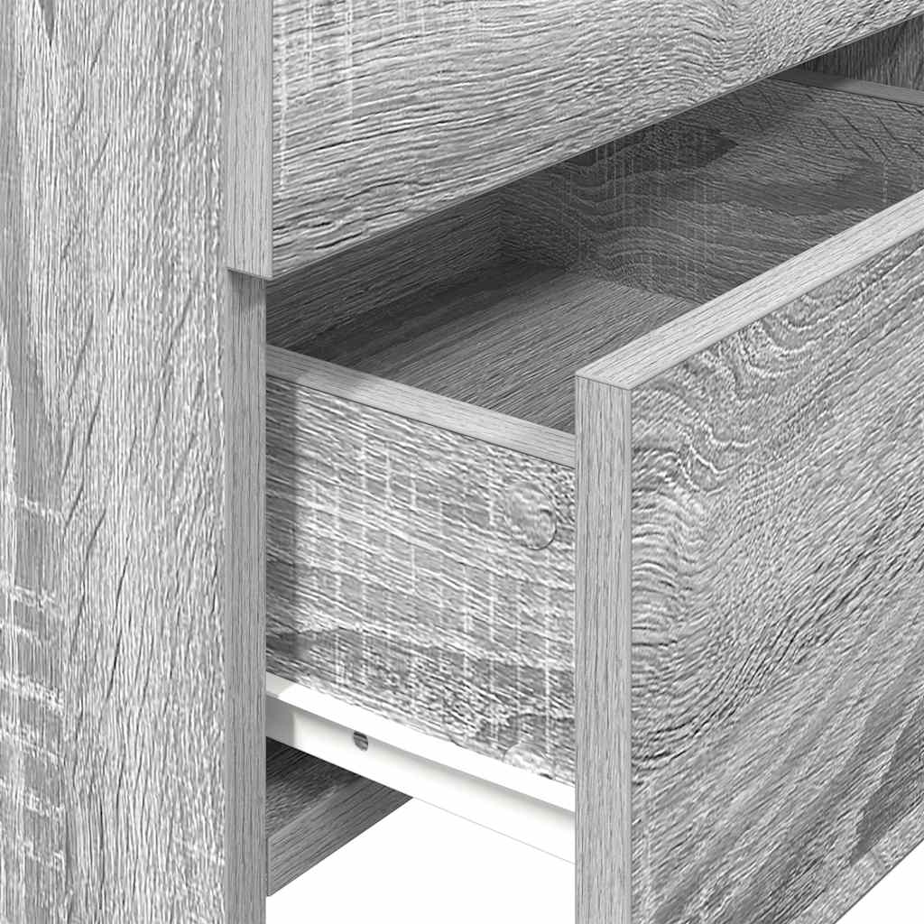 vidaXL Szafki nocne 2 szt. z 2 szufladami Szary Sonoma 40x36,5x62 cm