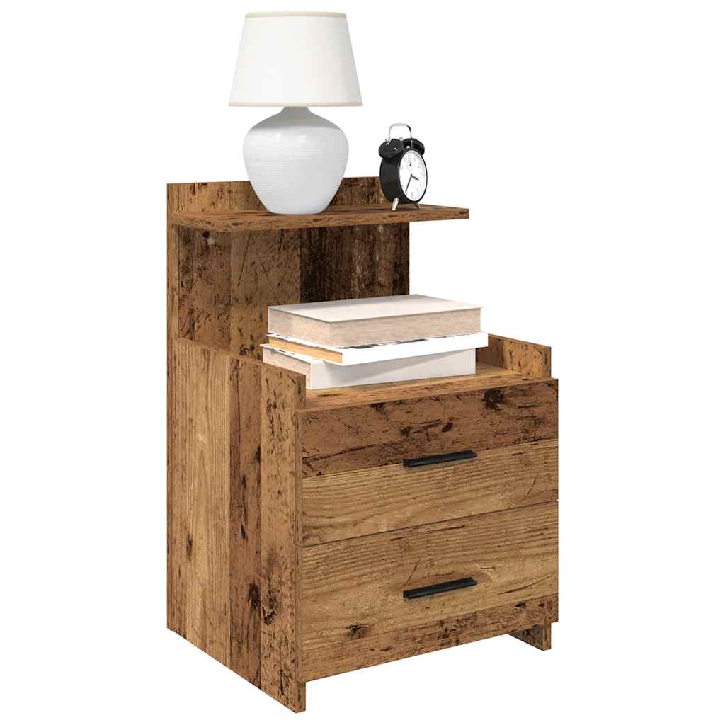 vidaXL Szafki nocne 2 szt. z 2 szufladami Stare drewno 40x36,5x62 cm