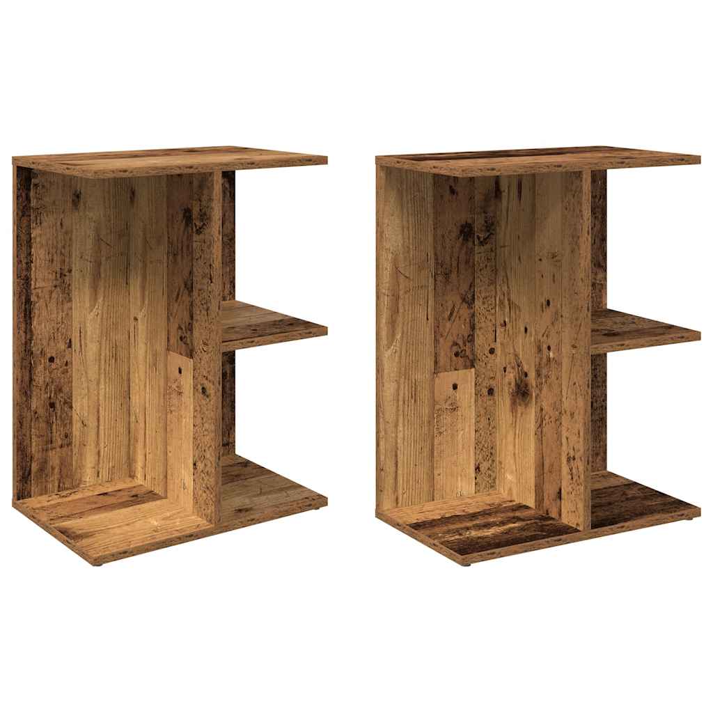 vidaXL Stoliki nocne, 2 szt. stare drewno, 46,5x29x61 cm