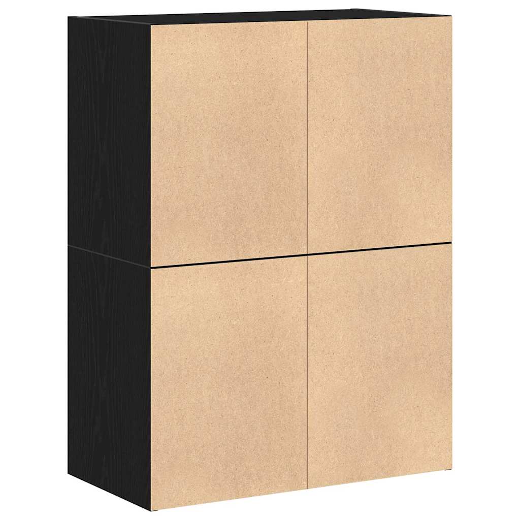 vidaXL Szafki z 2 szufladami, 2 szt., czarne, 60x31x40 cm
