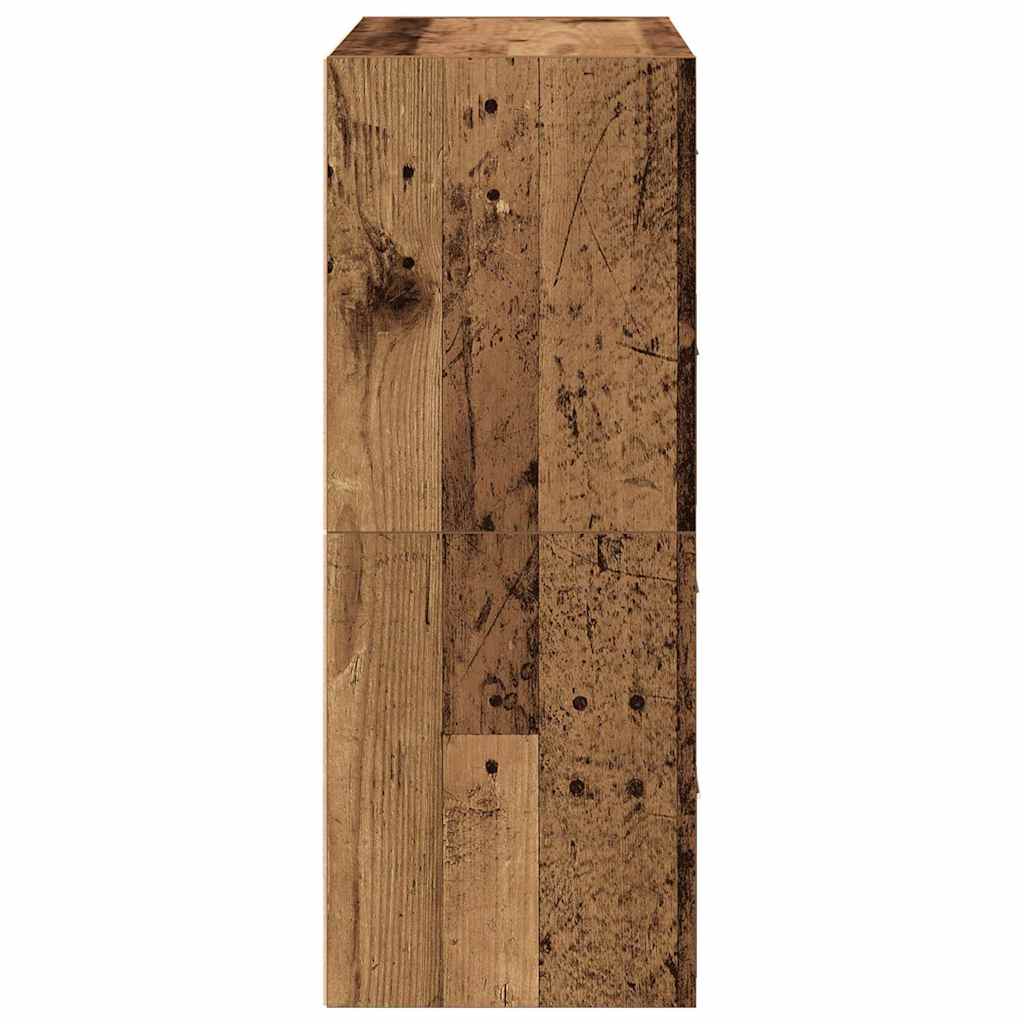 vidaXL Szafki z 2 szufladami, 2 szt., stare drewno, 60x31x40 cm