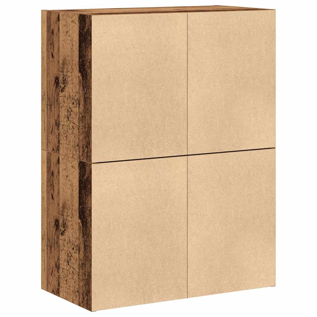 vidaXL Szafki z 2 szufladami, 2 szt., stare drewno, 60x31x40 cm