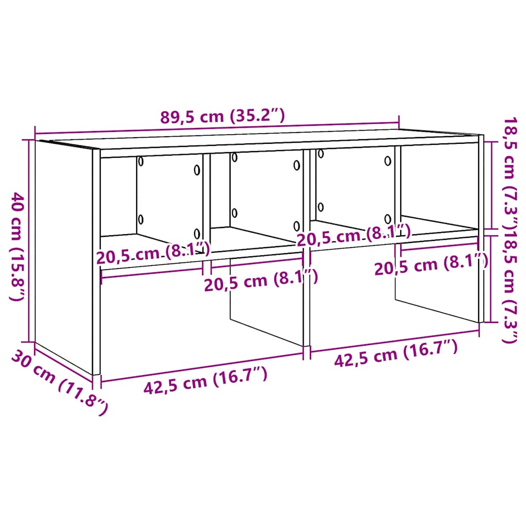 vidaXL Stojak na buty, sztaplowany, czarny, 89,5x30x40 cm