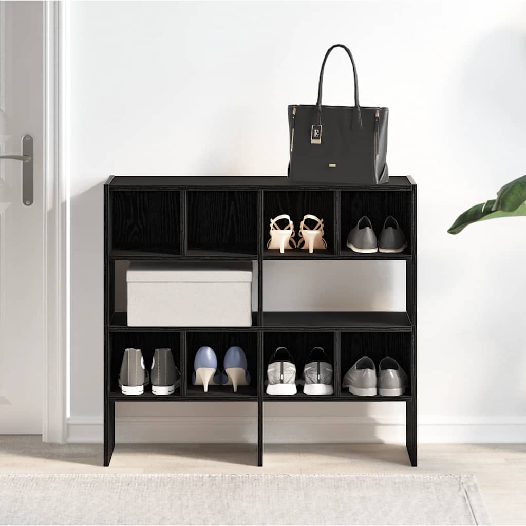 vidaXL Stojaki na buty 2 szt., sztaplowany, czarny, 89,5x30x40 cm