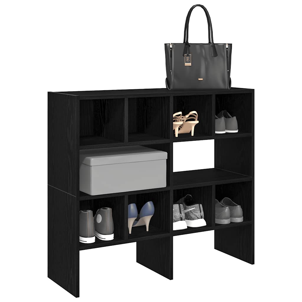 vidaXL Stojaki na buty 2 szt., sztaplowany, czarny, 89,5x30x40 cm