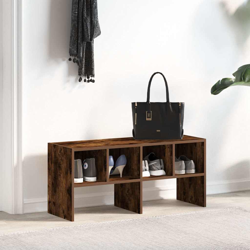 vidaXL Stojak na buty, sztaplowany, przydymiony dąb, 89,5x30x40 cm