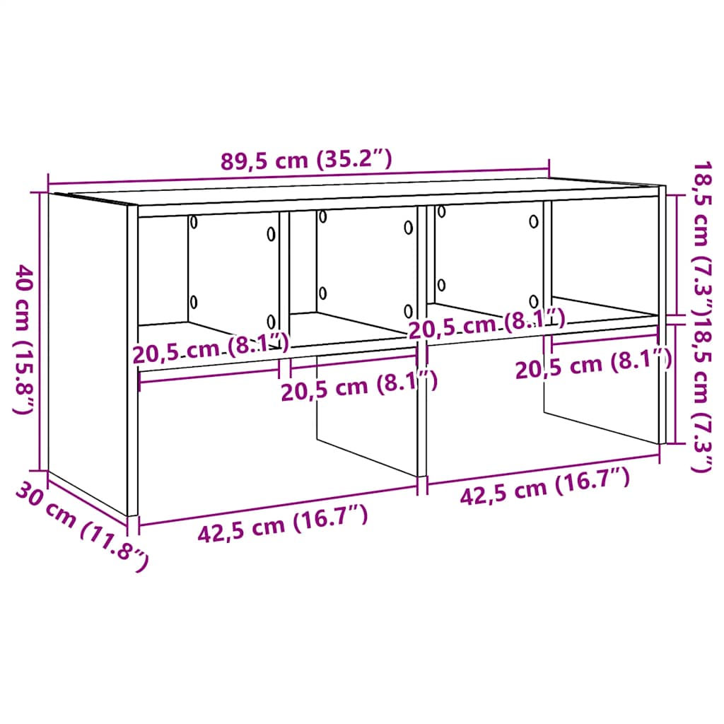 vidaXL Stojak na buty, sztaplowany, stare drewno, 89,5x30x40 cm