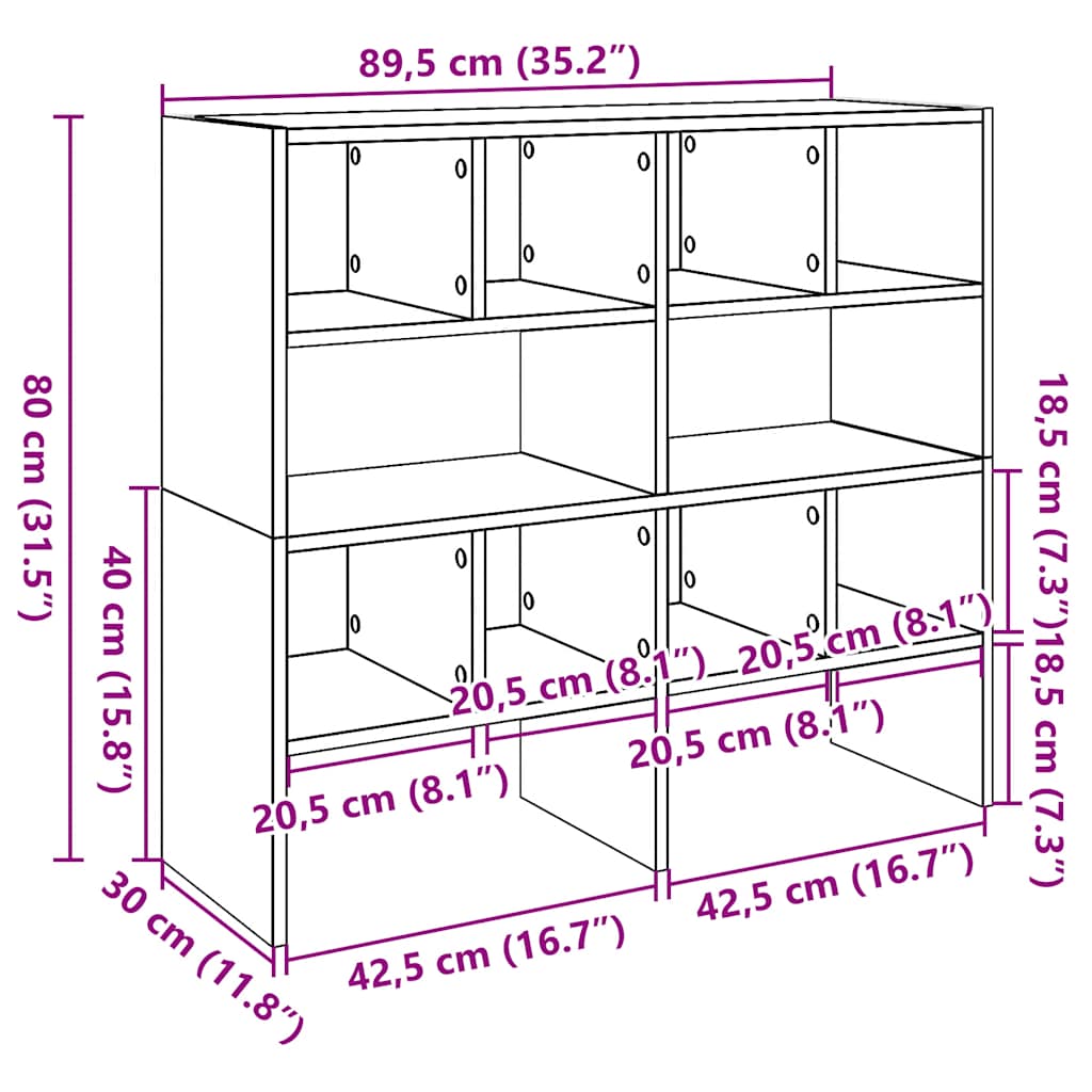 vidaXL Stojaki na buty 2 szt., sztaplowany, stare drewno, 89,5x30x40cm