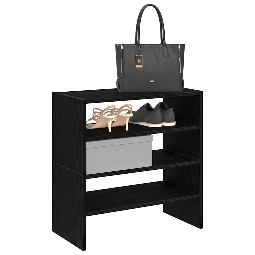 vidaXL Stojaki na buty 2 szt., sztaplowany, czarny, 60x30x30,5 cm