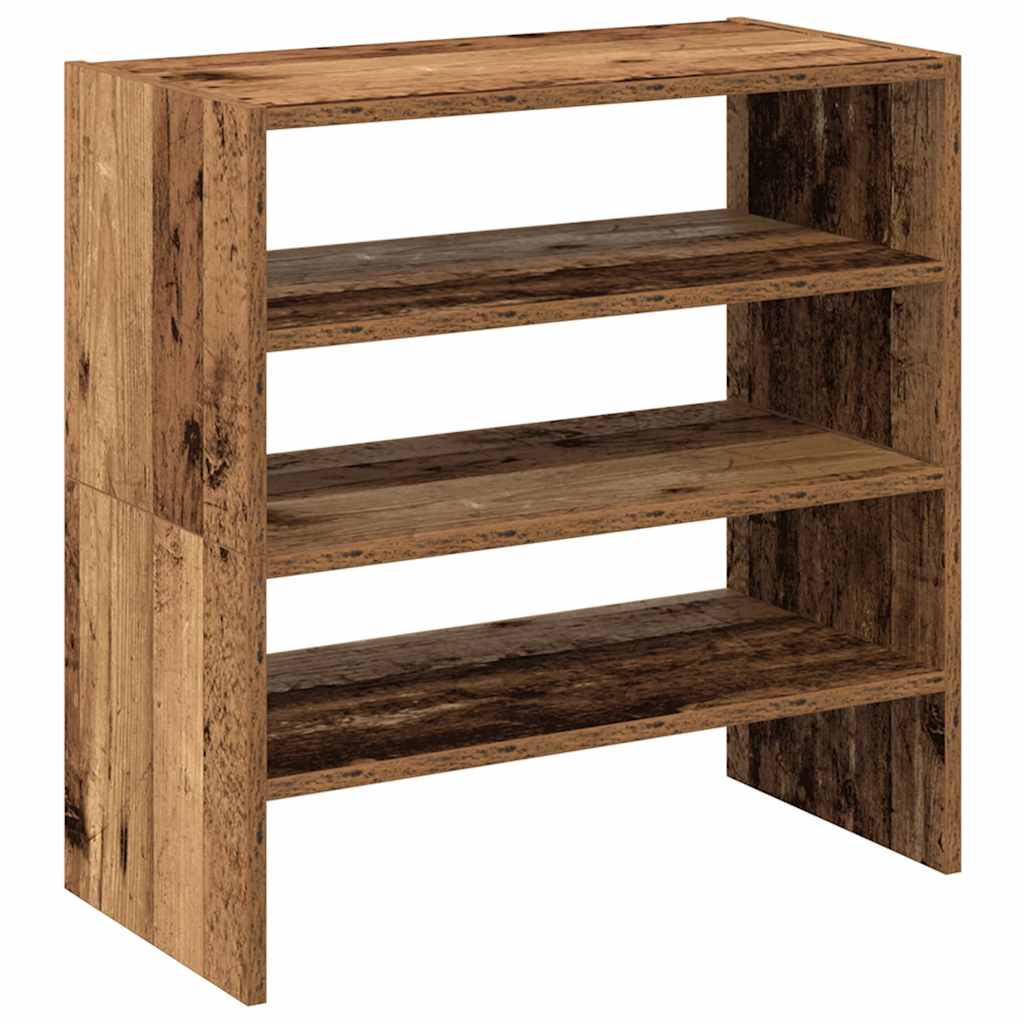 vidaXL Stojaki na buty 2 szt., sztaplowany, stare drewno, 60x30x30,5cm