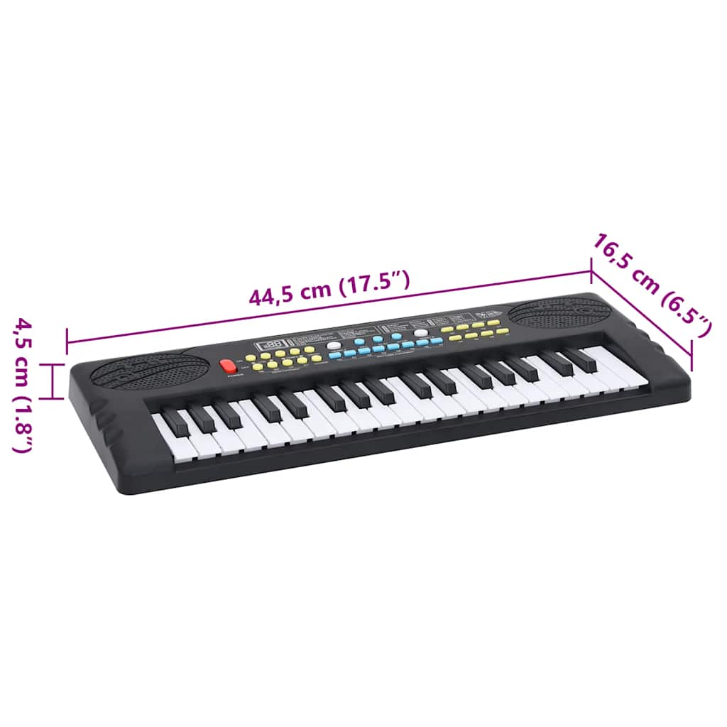 vidaXL 37 klawiszy pianina elektrycznego z mikrofonem dla dzieci