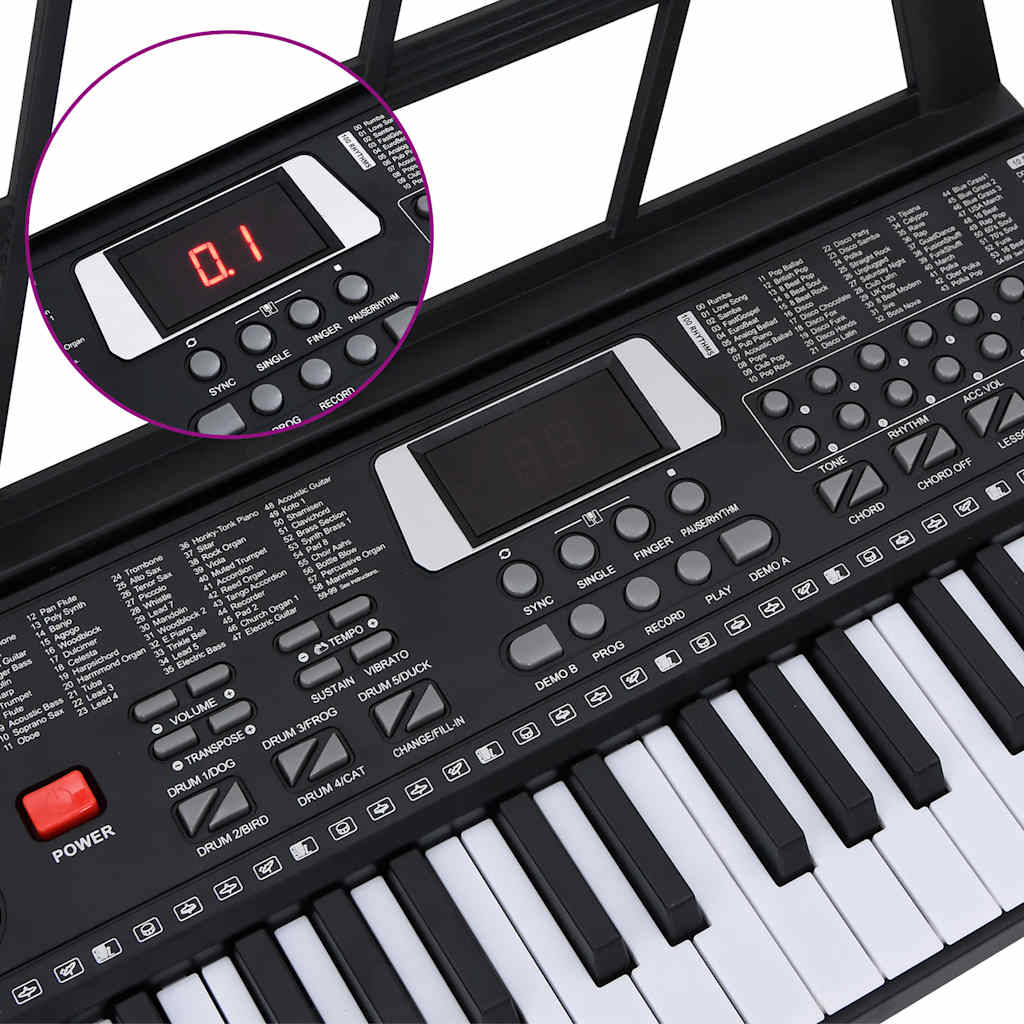 vidaXL 61 klawiszy pianina elektrycznego z pulpitem na nuty dla dzieci
