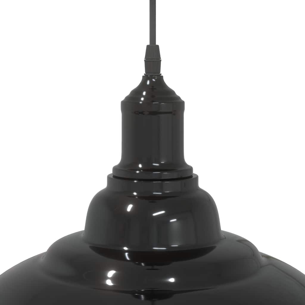 vidaXL Lampa wisząca z regulacją wysokości E27 połysk czarny metal