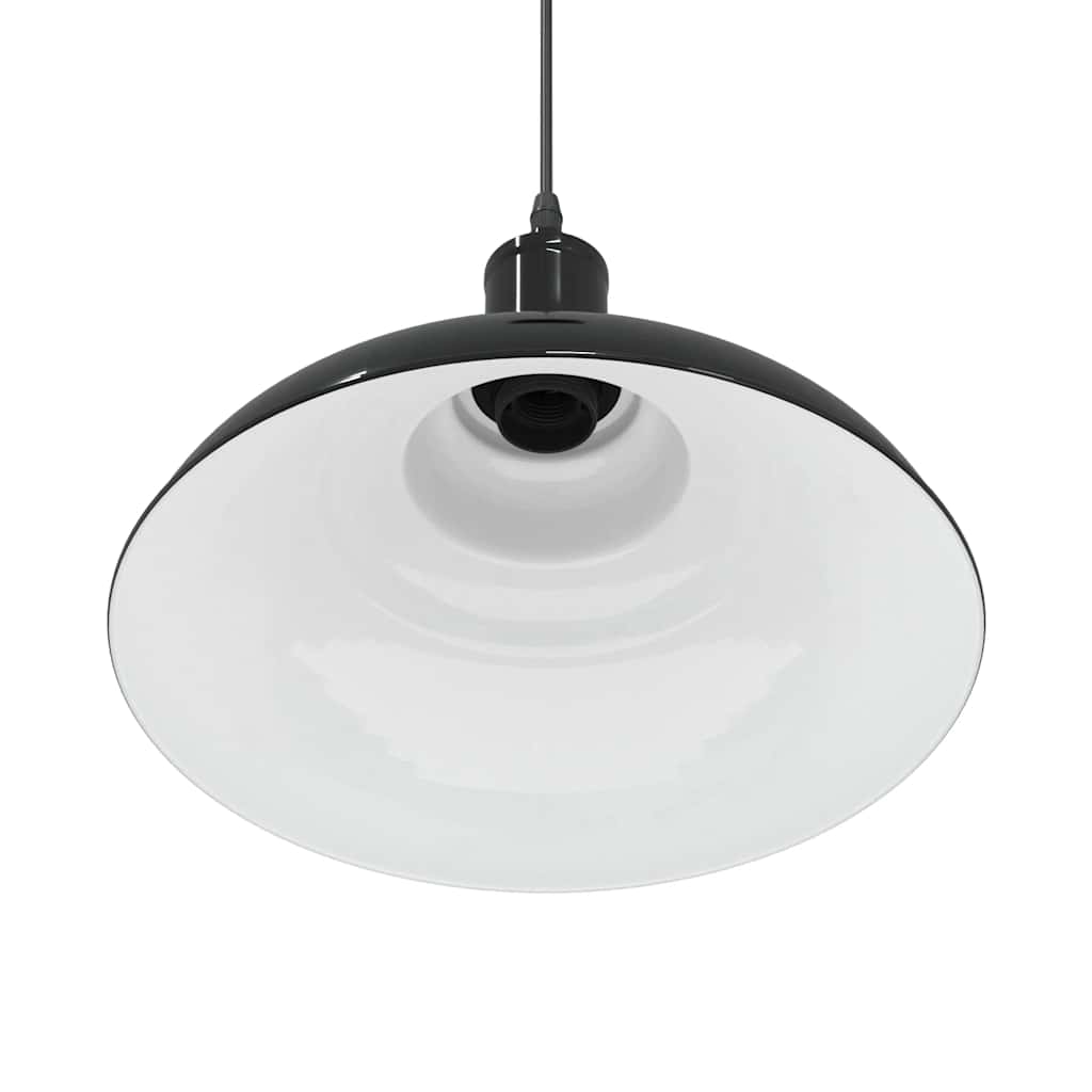 vidaXL Lampa wisząca z regulacją wysokości E27 połysk czarny metal