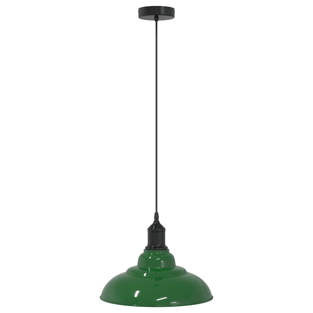 vidaXL Lampa wisząca z regulacją wysokości E27 połysk zielony metal