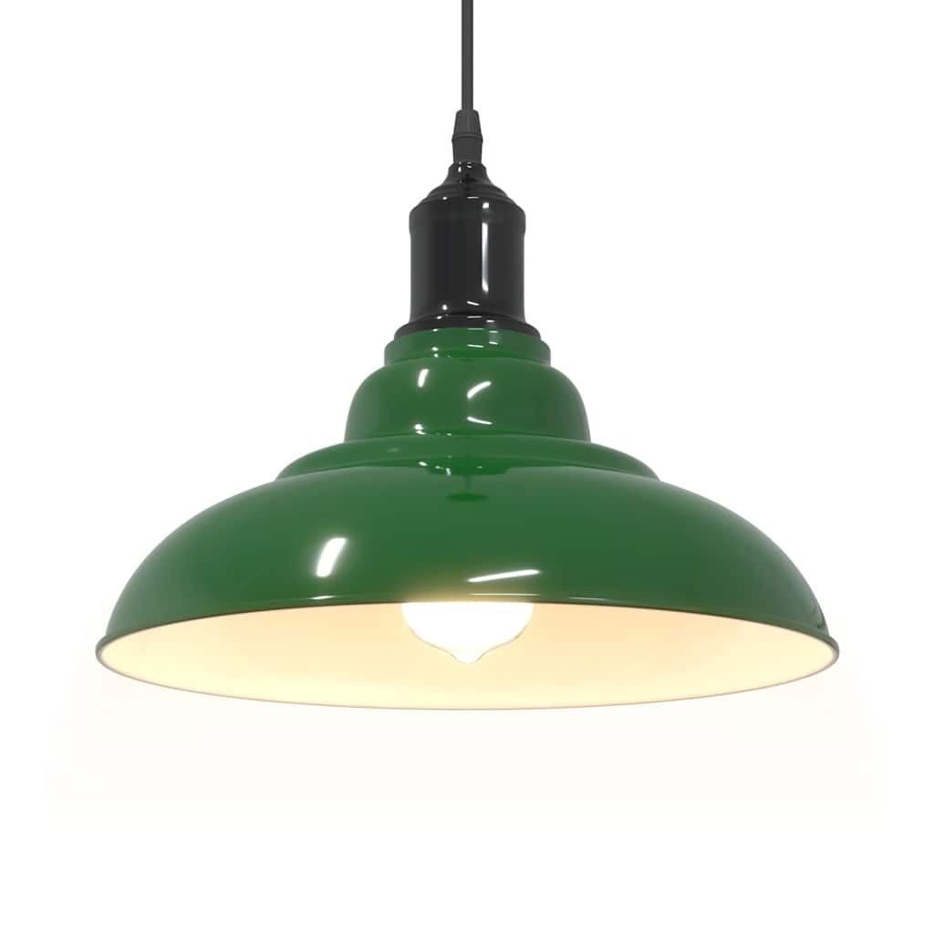 vidaXL Lampa wisząca z regulacją wysokości E27 połysk zielony metal