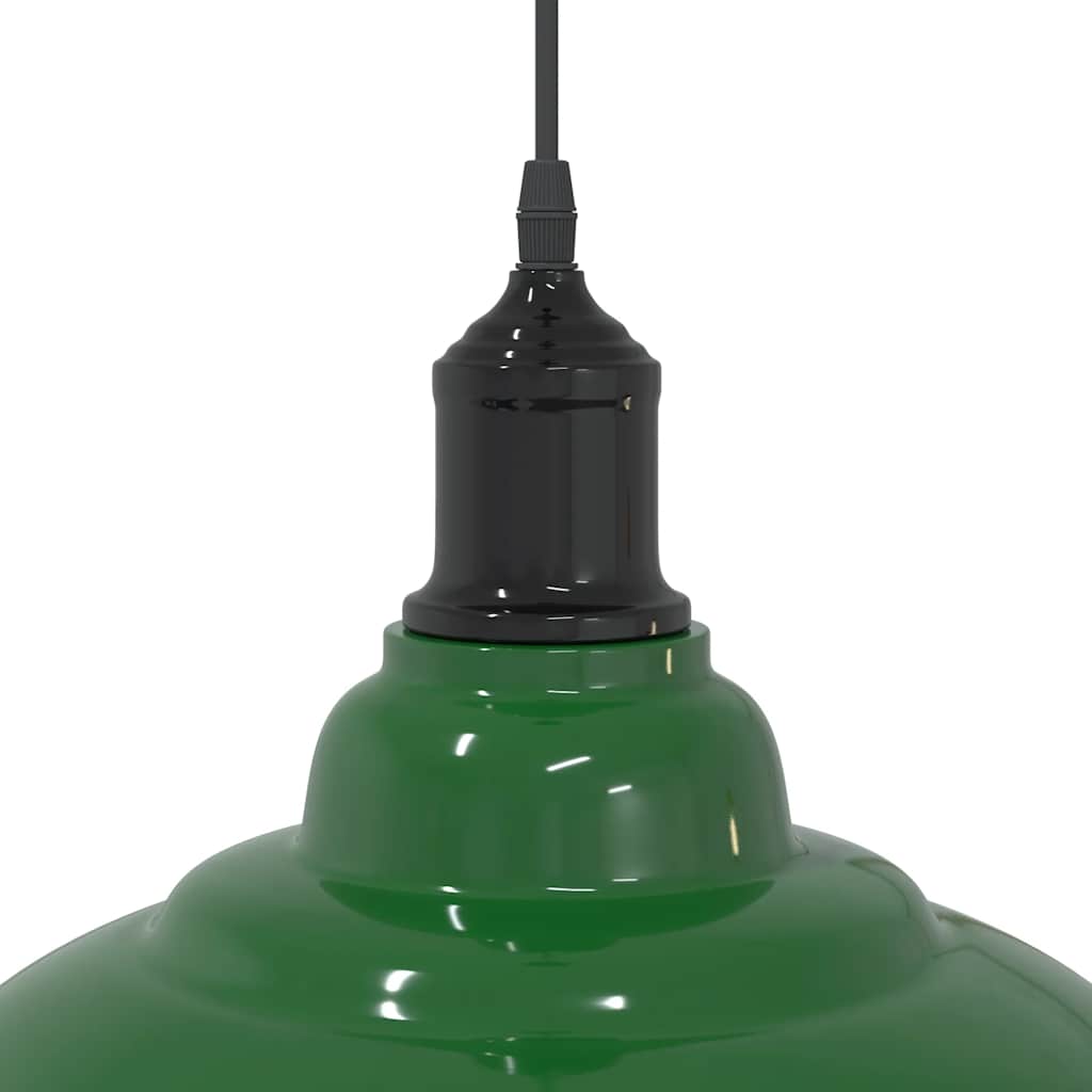 vidaXL Lampa wisząca z regulacją wysokości E27 połysk zielony metal