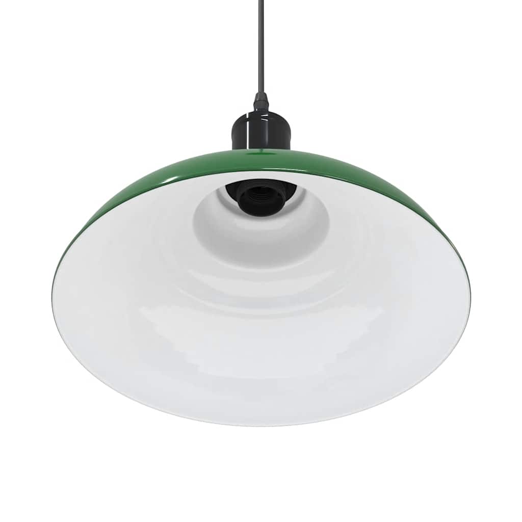 vidaXL Lampa wisząca z regulacją wysokości E27 połysk zielony metal