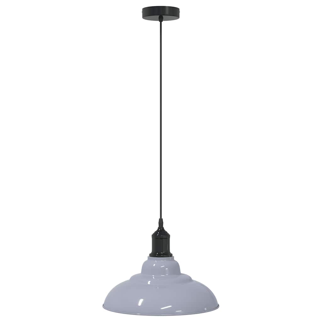 vidaXL Lampa wisząca z regulacją wysokości E27 połysk szary metal