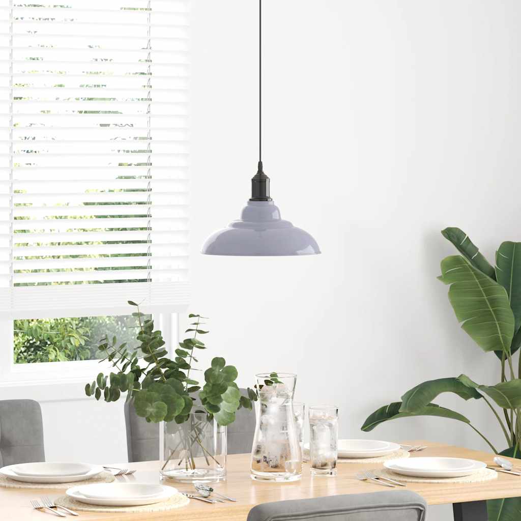 vidaXL Lampa wisząca z regulacją wysokości E27 połysk szary metal