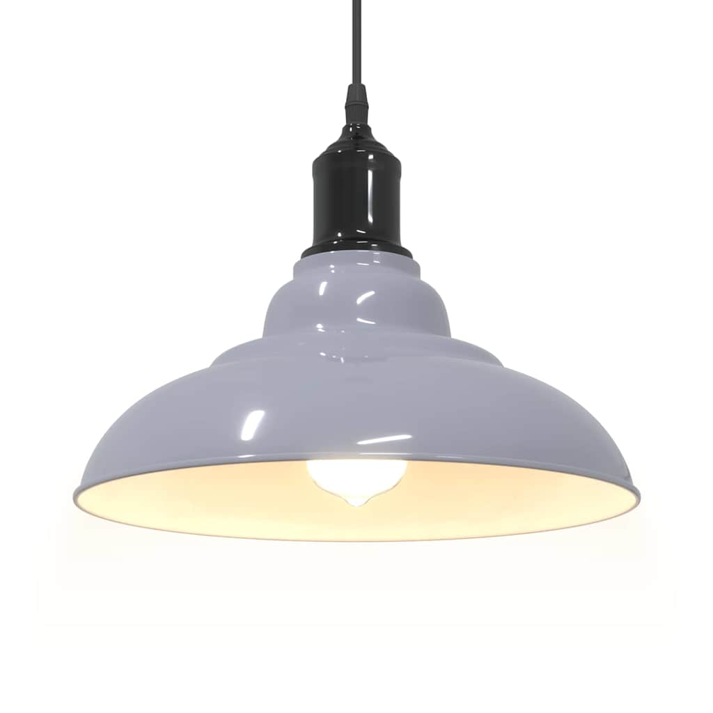vidaXL Lampa wisząca z regulacją wysokości E27 połysk szary metal