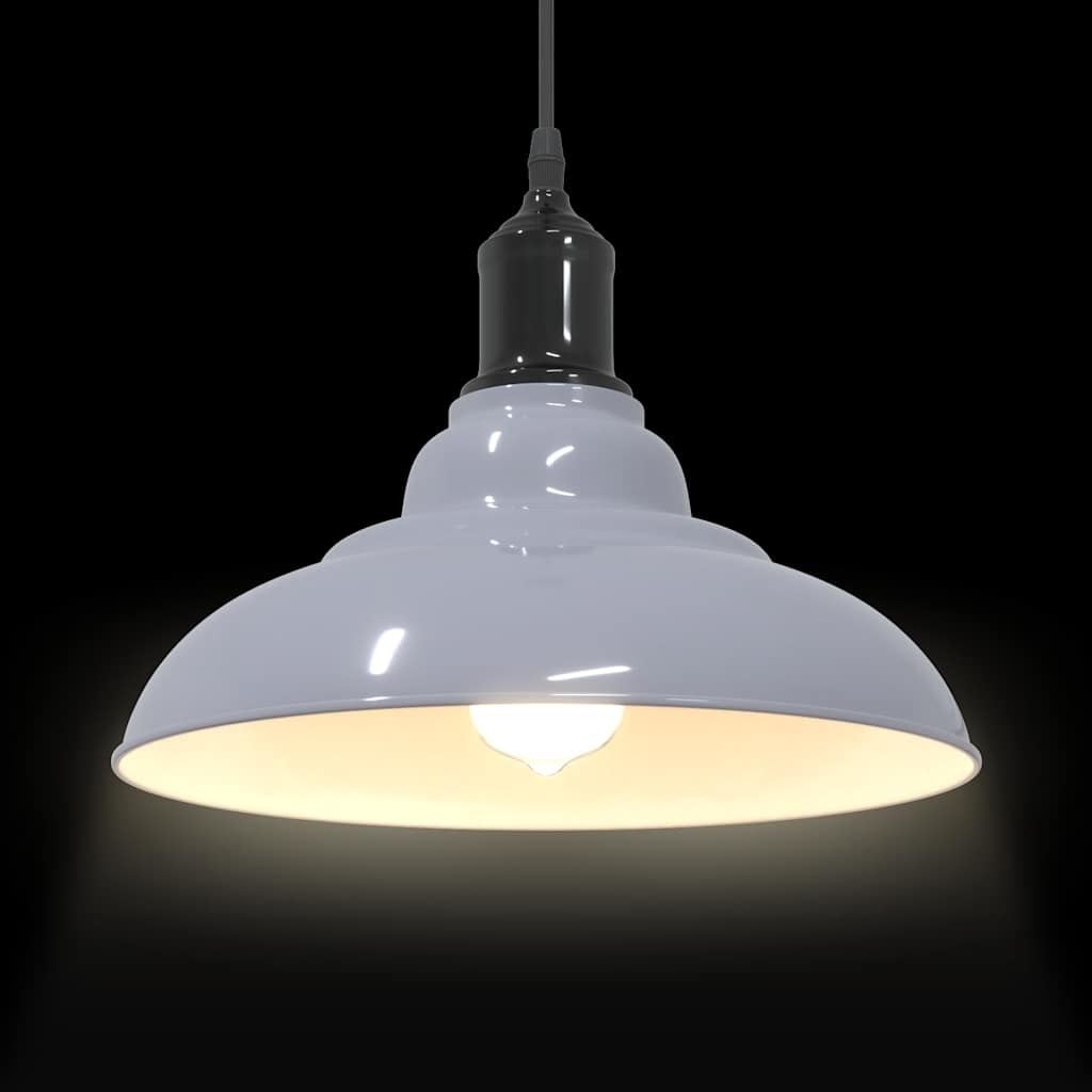vidaXL Lampa wisząca z regulacją wysokości E27 połysk szary metal