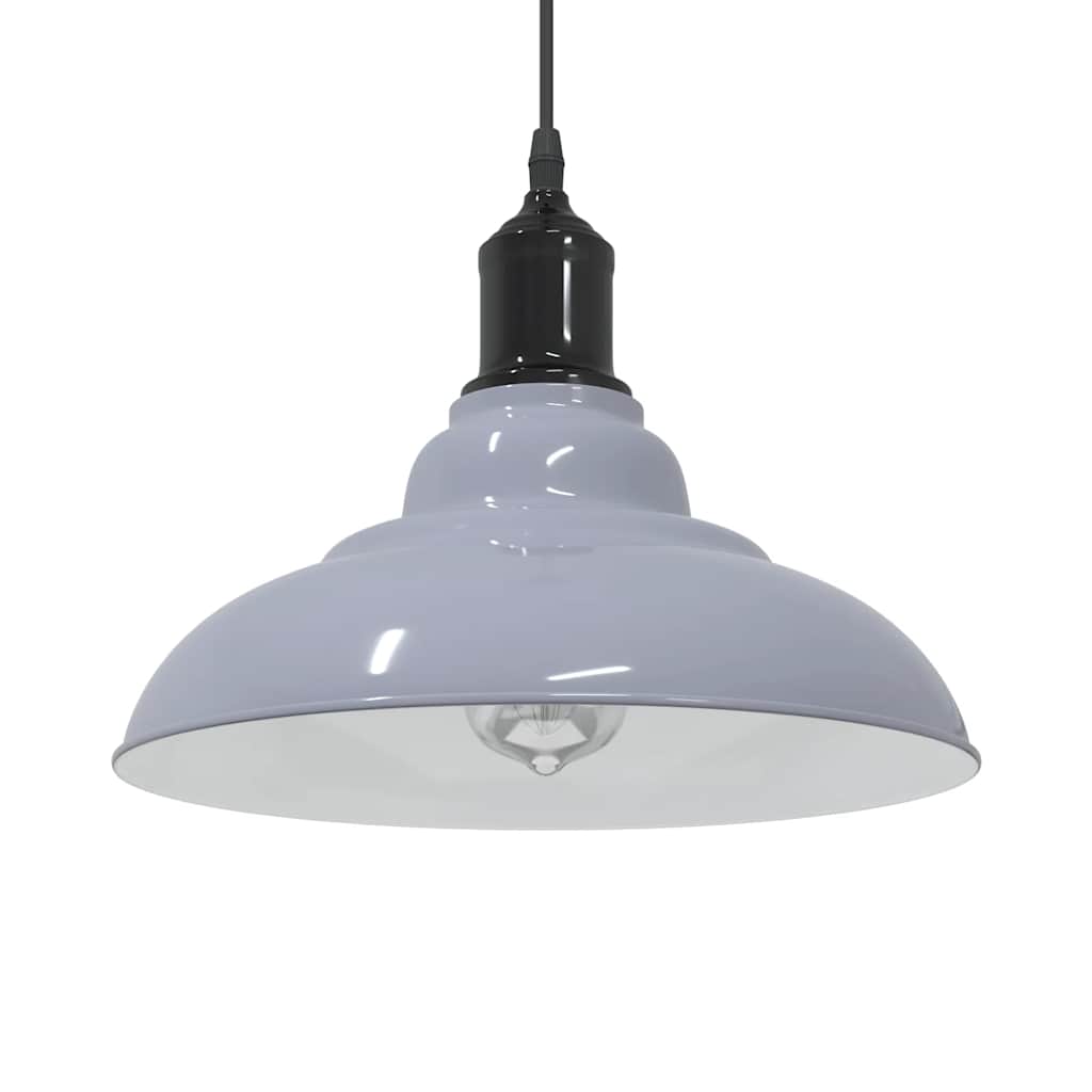 vidaXL Lampa wisząca z regulacją wysokości E27 połysk szary metal